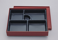 縁高　九寸191　赤（黒）