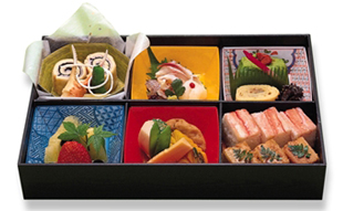 縁高 六仕切 料理盛付例