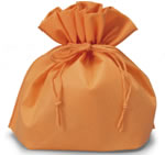 不織布 巾着袋 無地(パッケージタイプ)パステルオレンジ