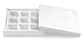 松花堂BC-6（白） トレー付　80-80D-1白