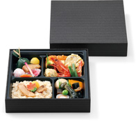 折箱　黒ストライプ　70-70 トレー付