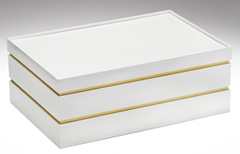 洋風料理箱 スリット（ホワイト）6.5寸 二段